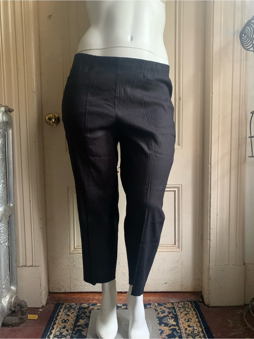 NWT J. Jill Black Pull-On Linen Stretch Pants